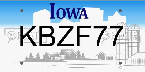 KBZF77 Iowa License Plate