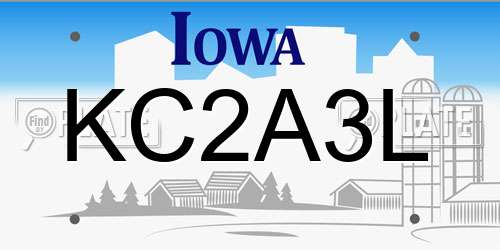 KC2A3L Iowa License Plate
