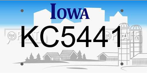 KC5441 Iowa License Plate