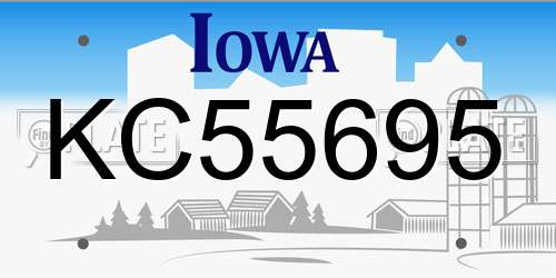 KC55695 Iowa License Plate