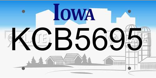 KCB5695 Iowa License Plate