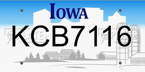 KCB7116 Iowa License Plate
