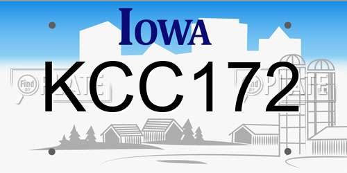 KCC172 Iowa License Plate
