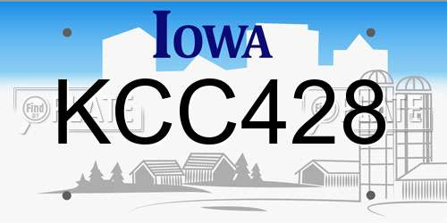 KCC428 Iowa License Plate