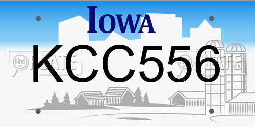 KCC556 Iowa License Plate