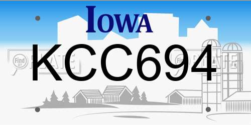 KCC694 Iowa License Plate