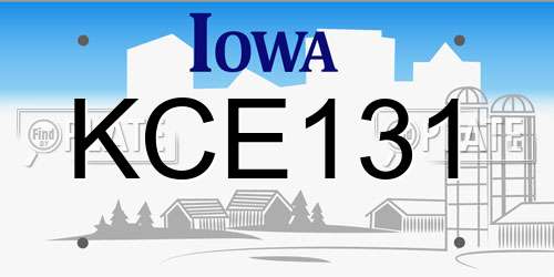 KCE131 Iowa License Plate