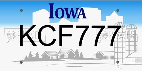 KCF777 Iowa License Plate