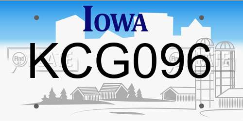 KCG096 Iowa License Plate