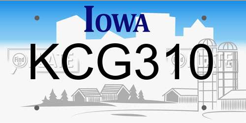 KCG310 Iowa License Plate