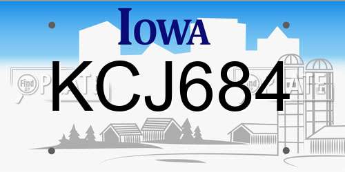 KCJ684 Iowa License Plate