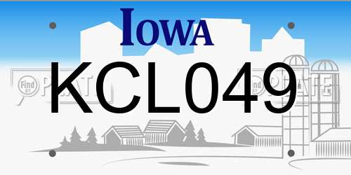KCL049 Iowa License Plate