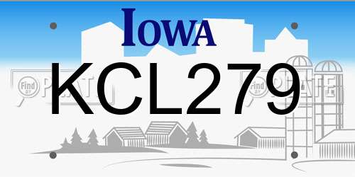 KCL279 Iowa License Plate
