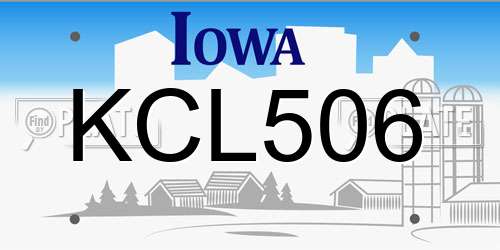 KCL506 Iowa License Plate