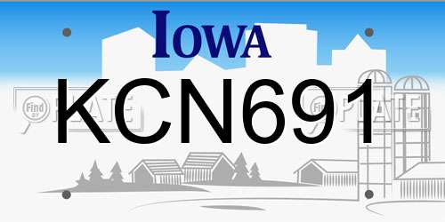 KCN691 Iowa License Plate