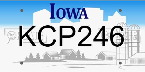 KCP246 Iowa License Plate