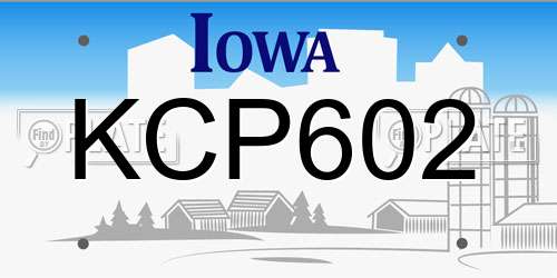 KCP602 Iowa License Plate