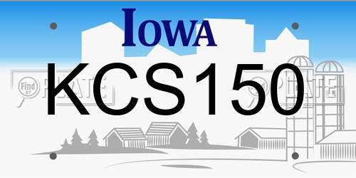 KCS150 Iowa License Plate