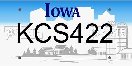 KCS422 Iowa License Plate