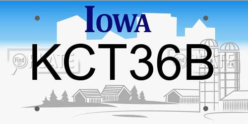 KCT36B Iowa License Plate