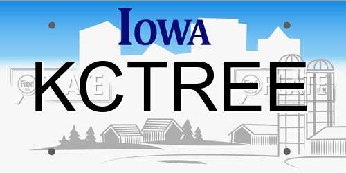 KCTREE Iowa License Plate