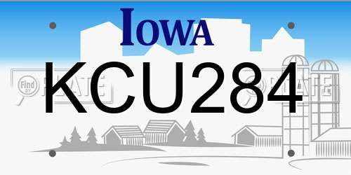 KCU284 Iowa License Plate
