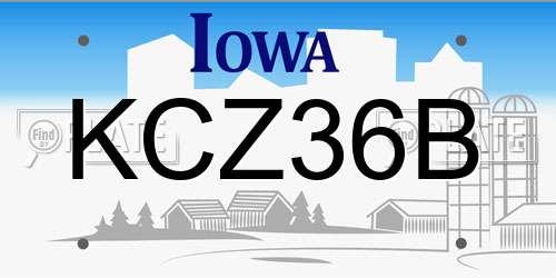 KCZ36B Iowa License Plate