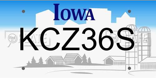 KCZ36S Iowa License Plate
