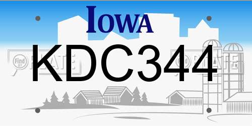 KDC344 Iowa License Plate