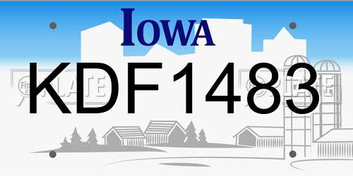 KDF1483 Iowa License Plate