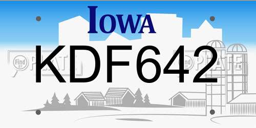 KDF642 Iowa License Plate
