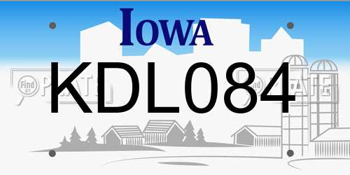KDL084 Iowa License Plate
