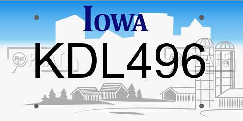 KDL496 Iowa License Plate