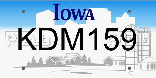 KDM159 Iowa License Plate