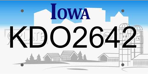 KDO2642 Iowa License Plate