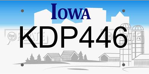 KDP446 Iowa License Plate
