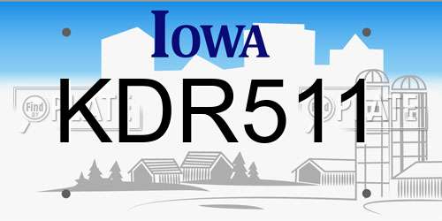 KDR511 Iowa License Plate