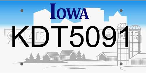 KDT5091 Iowa License Plate
