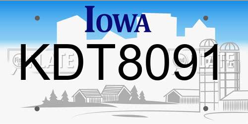 KDT8091 Iowa License Plate