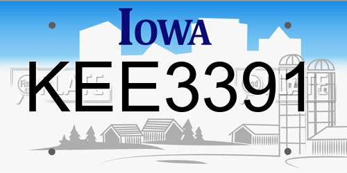 KEE3391 Iowa License Plate