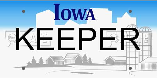 KEEPER Iowa License Plate