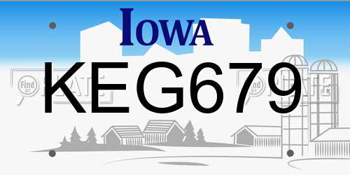 KEG679 Iowa License Plate