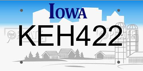 KEH422 Iowa License Plate