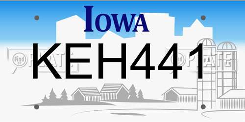 KEH441 Iowa License Plate
