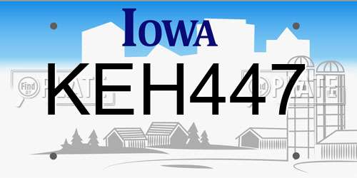 KEH447 Iowa License Plate
