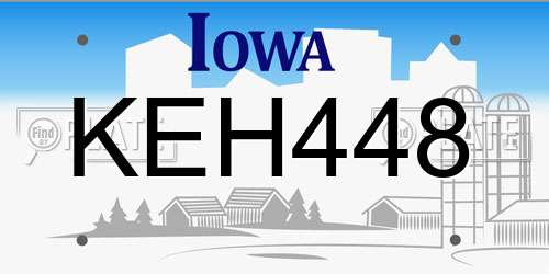 KEH448 Iowa License Plate