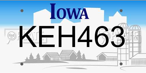 KEH463 Iowa License Plate