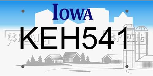 KEH541 Iowa License Plate