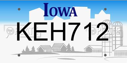KEH712 Iowa License Plate