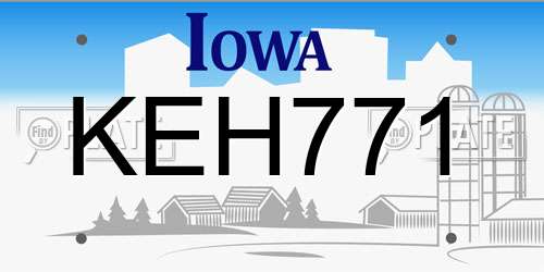 KEH771 Iowa License Plate